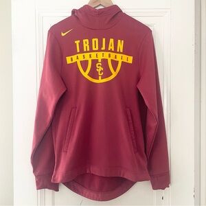USC Trojans Basketball Men’s Nike Dri-Fit Hoodie Sweatshirt, Cardinal Red & Gold